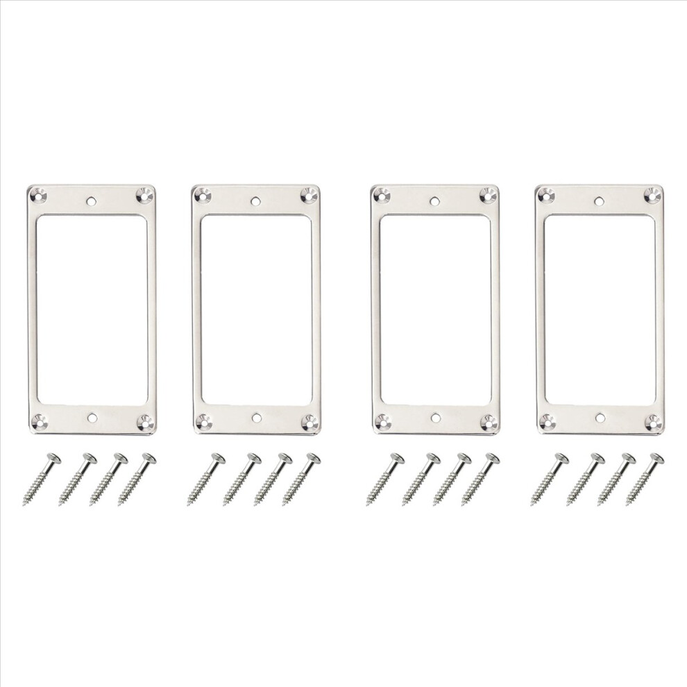 4X Metal Humbucker Pickup Ring Cover Frame Replacement Compatible with LP Guitar Mounting Electric Guitars (Silver)-image-OPC-PN7KZZB-NEW