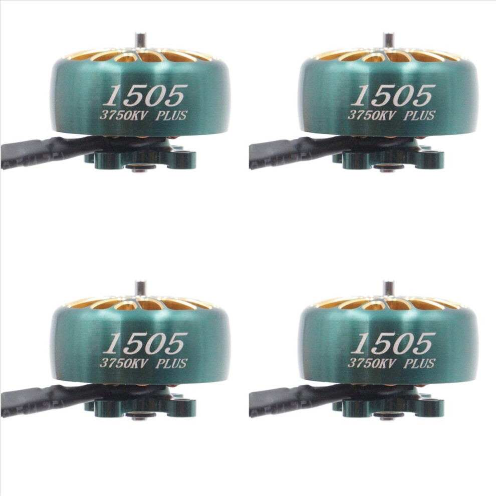 4X For Lannrc 1505 Plus 3750Kv 4S Brushless Motor 3-6S Lipo For 3-4 Inch Long Distance Traversing Drones Oddityrc Xi25 Green/Gold 4853796387130