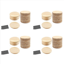 80Pcs Unfinished Wood Coasters, 4 Inch Round Blank Wooden Coasters for Crafts with Non-Slip Silicon Dots