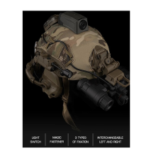 Helmet Lamp with IR and Flashlight Color Light Strobe Light Headphone IFF Auxiliary Light for Outdoor Sports Black