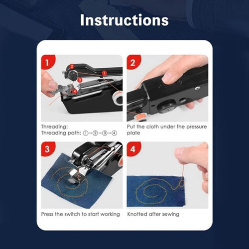 Handheld Sewing Machine Portable Mini Hand Held Sewing Machine Cordless Electric Stitching DIY Hand Sewer Machine 2
