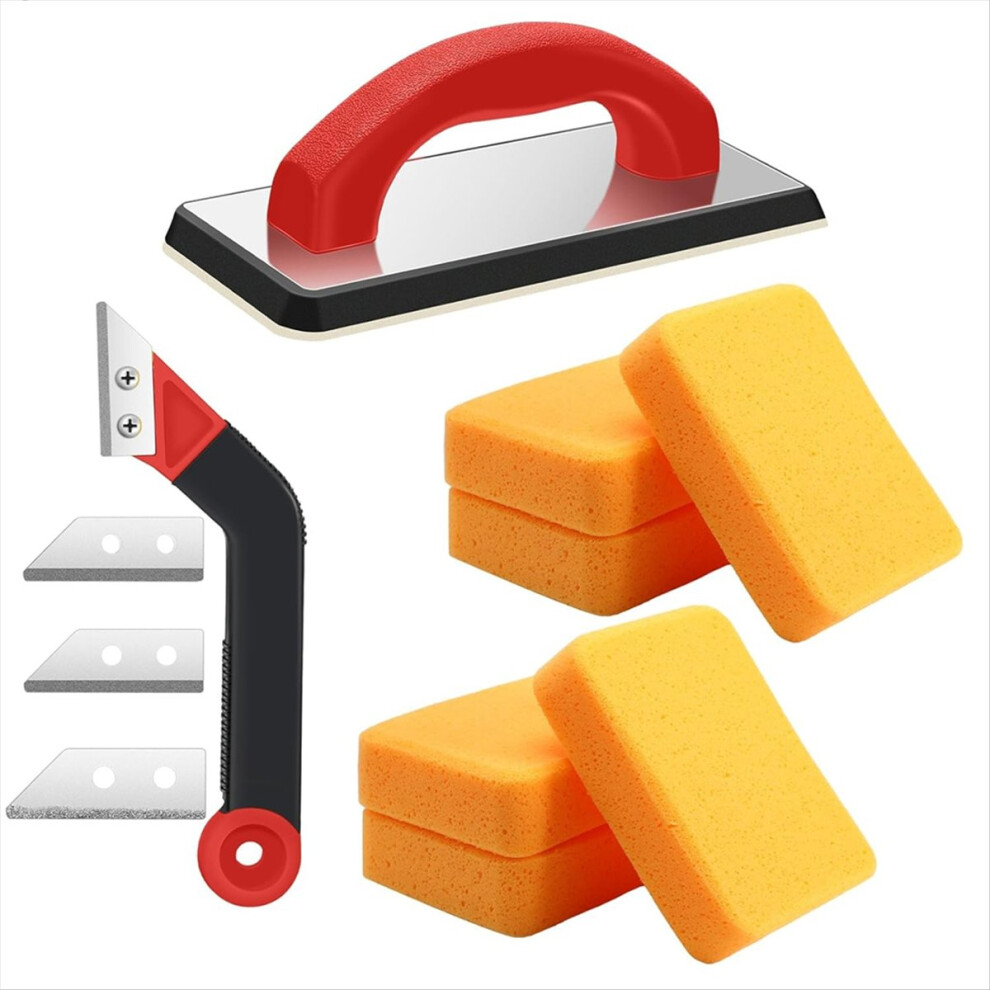 Grout Float Set 6 Sponges, Bevel Tile Saw Band 3 Blade Replacements, Removal Tool For Brick, Plaster, Drywall,Concrete B 4851755663196