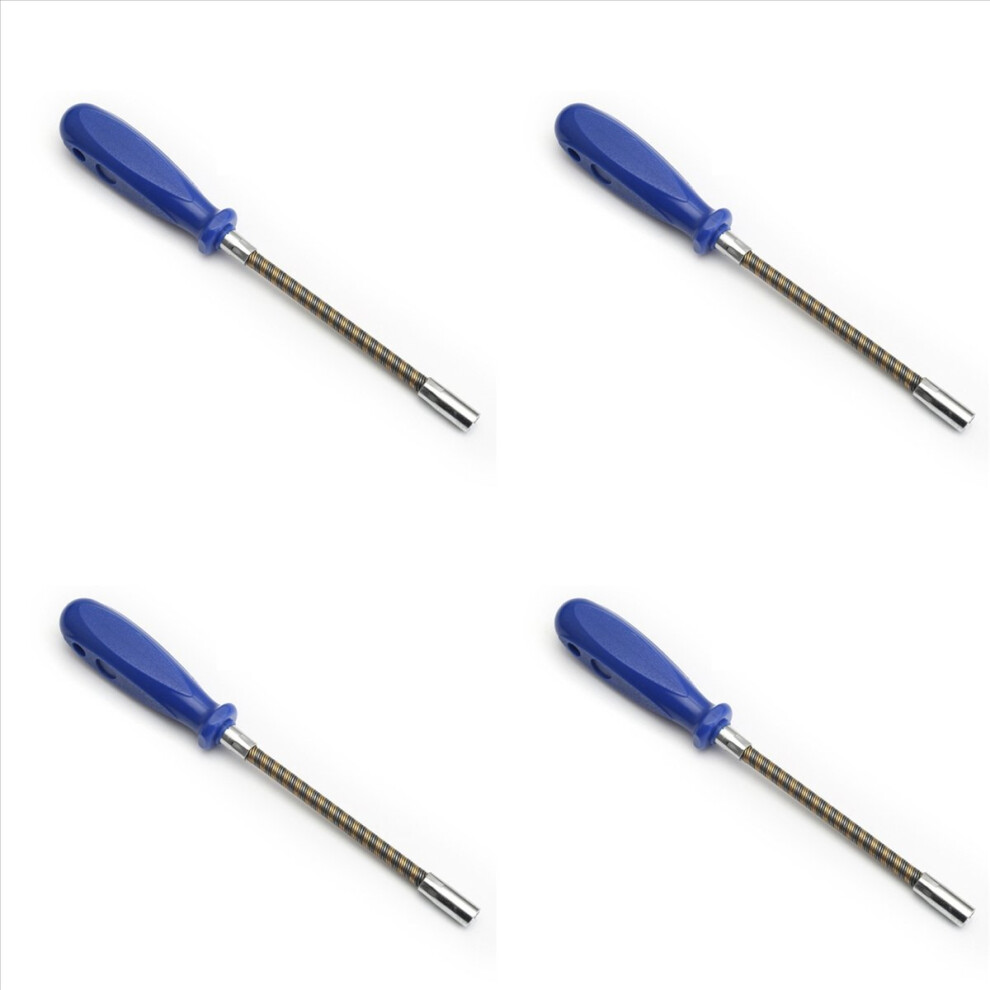 4Pcs 7Mm Flexible Hex Screwdriver 90 Degree Bendable Nutdriver Hex Socket Hose Clamp Screw Driver Hand Tools 4853796373676
