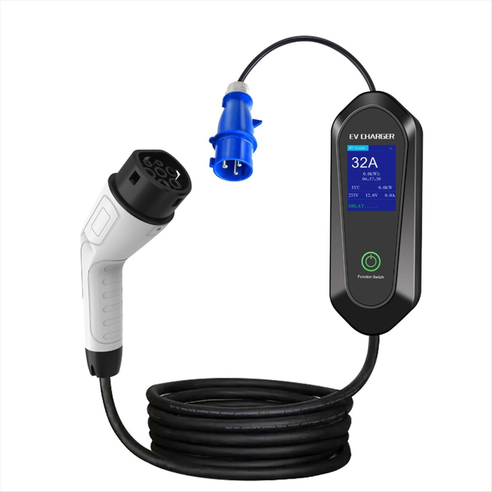 7Kw 32A 1Phase Portable Ev Charger Electric Car Charger Evse Fast Charging Cable Support Wifi App Bluetooth Control 4851755655252