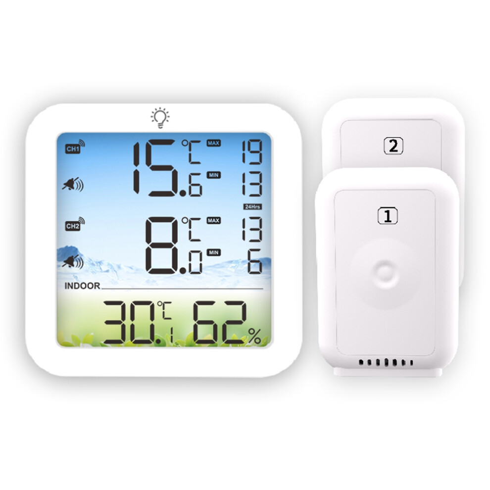 Digital Refrigerator Thermometer With Alarm-Wireless Fridge& Freezer Thermometer With 2 Sensors,For Home,Wine Cellar Use 4852509398487