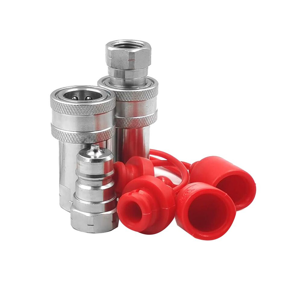 3/8Inch Npt Thread Iso7241-1A Hydraulic Quick Disconnect Coupler Set With Dust Cap 4852509396414