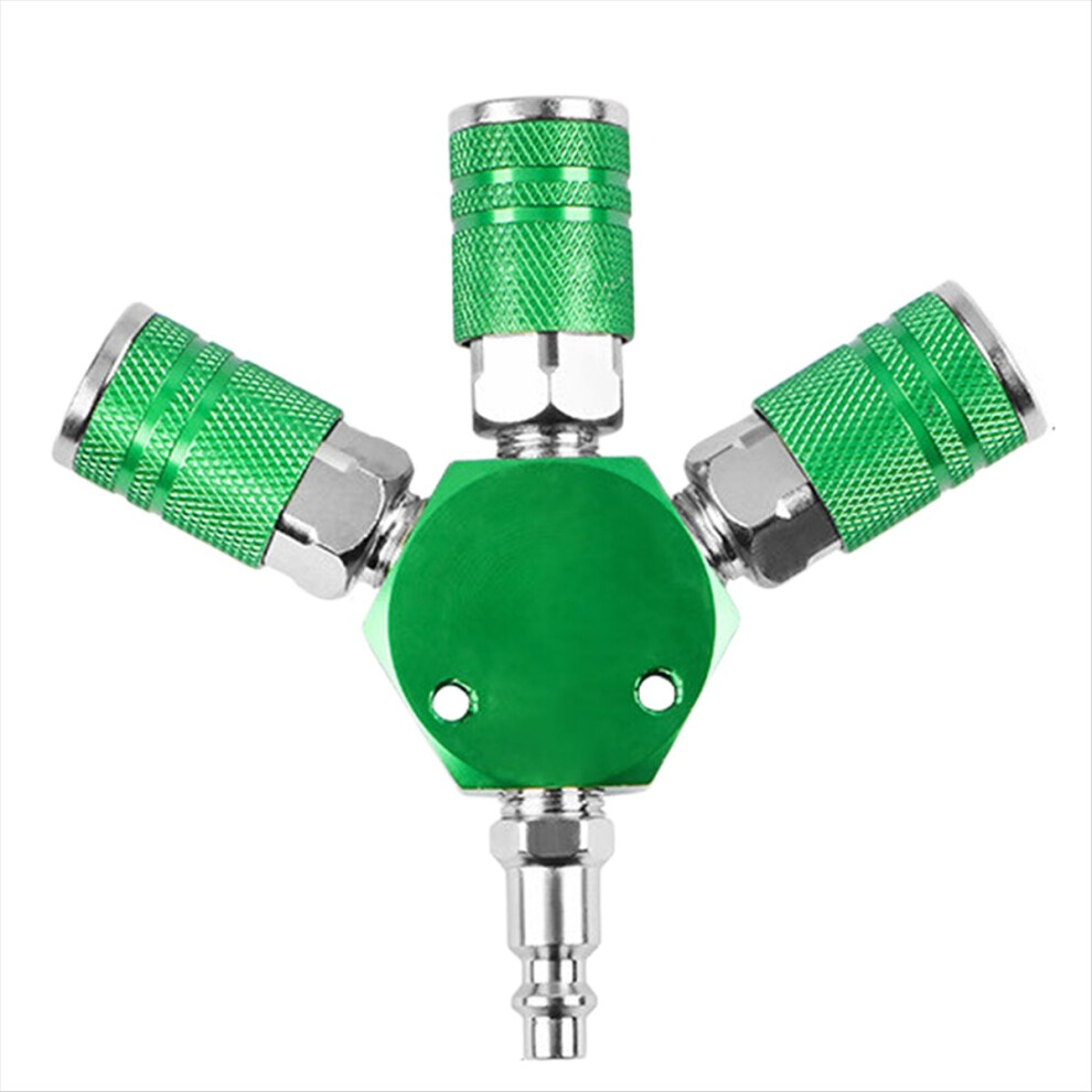 Hex Style 3-Way Air Manifold With 3 Pieces Steel Industrial Coupler And Plug, Air Compressor Manifold Hose A 4852509302606