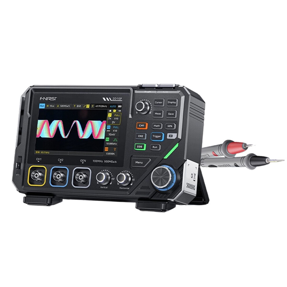 2D15p Digital Oscilloscope Multimeter Signal Generator 3In1 Touch Screen 2Channel 100Mhz Bandwidth 500Msa/S 20000 Counts 4852509328668
