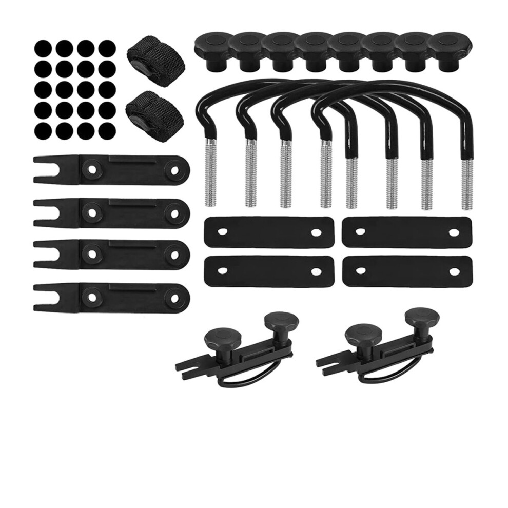4 Pcs Roof Box U-Bolt Clamps, Rooftop Cargo Carrier Rack Bolts, 85Mm Width U-Bracket Clips With 8 Lock Nuts 2 Straps 4852509325728