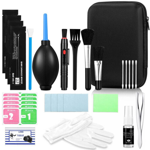 Comprehensive Camera Lens Cleaning Kit for DSLR & Mirrorless - , - Includes Tools & Bag