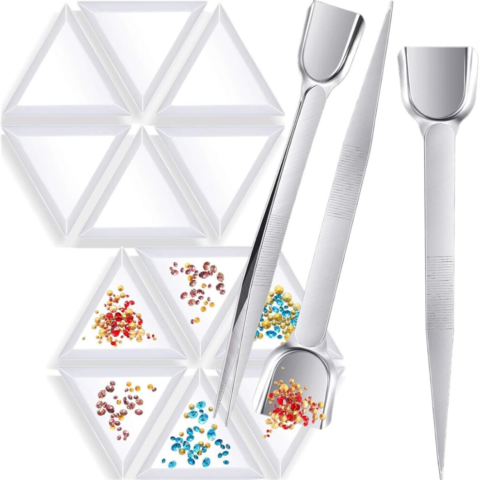 20 Pieces Art Trays And 3 Pieces Bead Scoop Rhinestone Tweezers For Jewelry Making Gems Crystals Accessories And Tools C 4852509347966