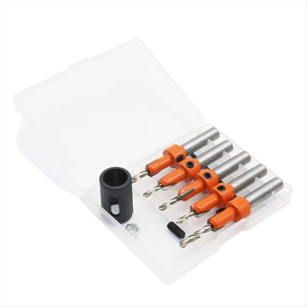 5Pcs Set 8Mm Adjustable Countersink Drill Bit Set,Drill Bits Counter Sinker Drill Bit Set For Woodworking 4852352366510