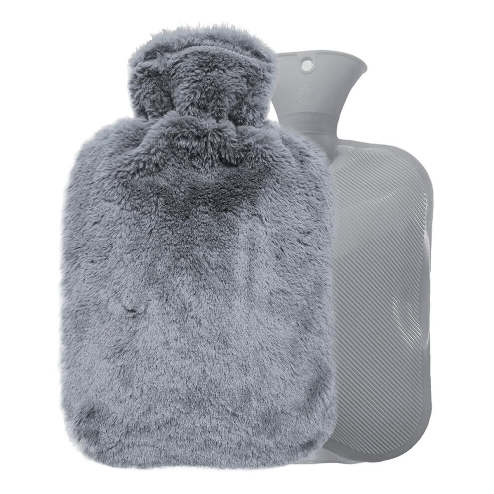 PVC Material Explosion-Proof 2000ml Winter Hot Water Bottle, Water Injection Plush Warmer, Hand Warmer,Foot Warmers