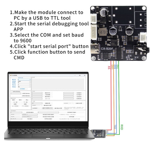 S20F Welding Terminal Version 20W MP3 Voice Module USB to TTL Serial Port Control MCU Control Trigger Custom Audio 2