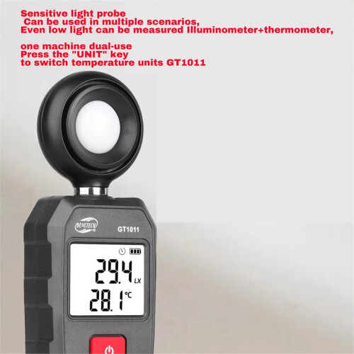 Digital Lux Meter Auto Range LU FC Unit Data Storage Luxmeter Light Meter Illuminometer 200000Lux 1