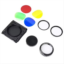 For BD-10 Barndoor Accessories Kit with Honeycomb Grid and 4 Color Filters for AD300PRO Flash