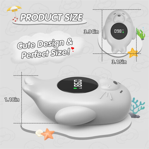 Baby Bath Thermometer, Waterproof Bath Thermometer with Temperature Warning and LED Display 2