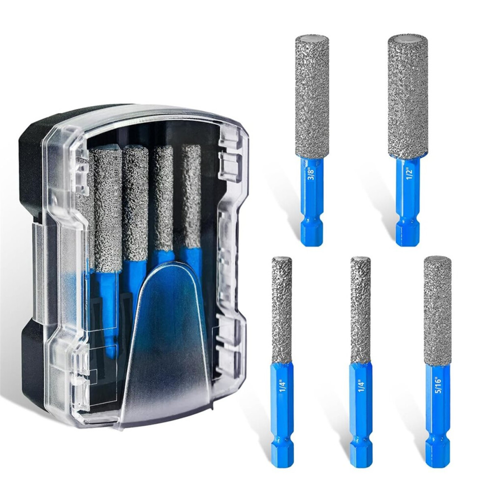 Drill Bits Set, 5Pcs Tile Drill Bits For Ceramic Glass Porcelain Marble With Versatile Drilling 4852352396777