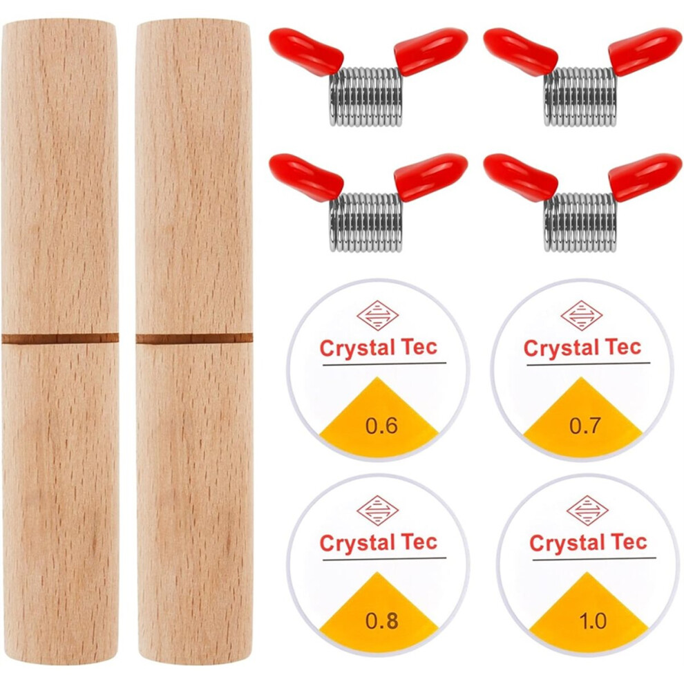 Bead Knotting Tool For Jewelry Making 4Pcs Spring Clamps Bead Stopper 2Pcs Wood Knot Grippers Tool 4Pcs Elastic Thread 4852352390669
