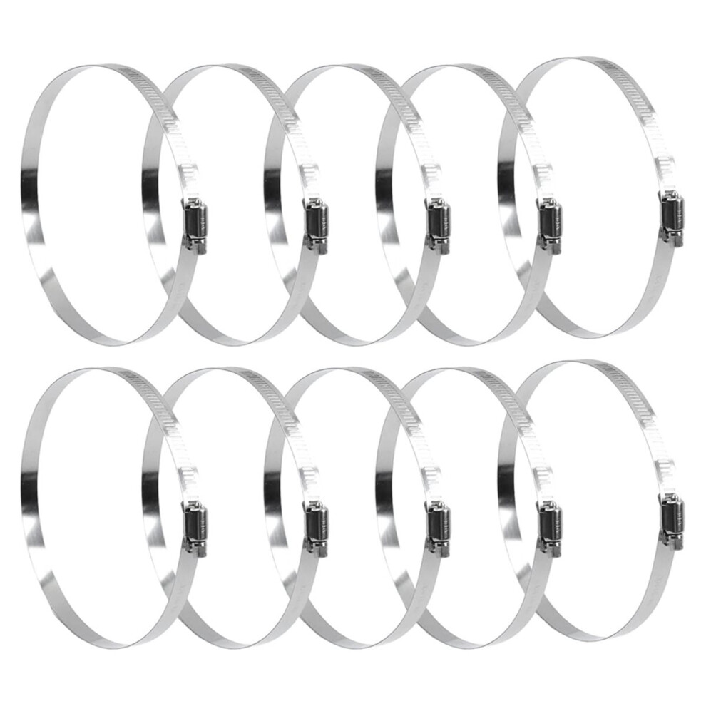 6 Inch Hose Clamp, (141-165Mm) 304 Stainless Steel Worm Gear Duct Clamps - Adjustable Duct Pipe Air Clamps,10 Pack 4852509357545