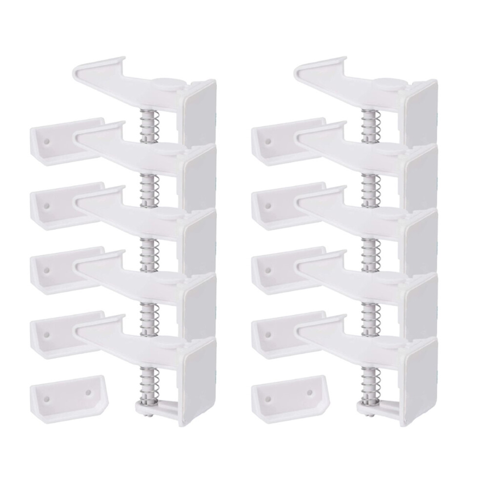 Baby Cabinet Locks Closet and Drawer Lock Child Security Protector No Drilling Installation 10pcs