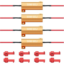 4Pcs 50W 6ohm Load Resistors for LED Turn Signals - Led Load Resistor Kit, Fix LED Bulb Flash
