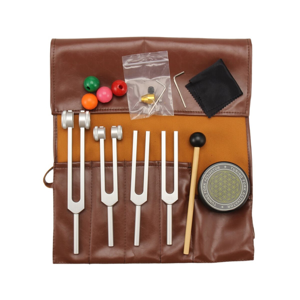 4 Pack Tuning Forks Set 128Hz, 256Hz, 512Hz, 528Hz, Tuning Forks Chakra for Healing,Sound Therapy,Keep Body Style 3