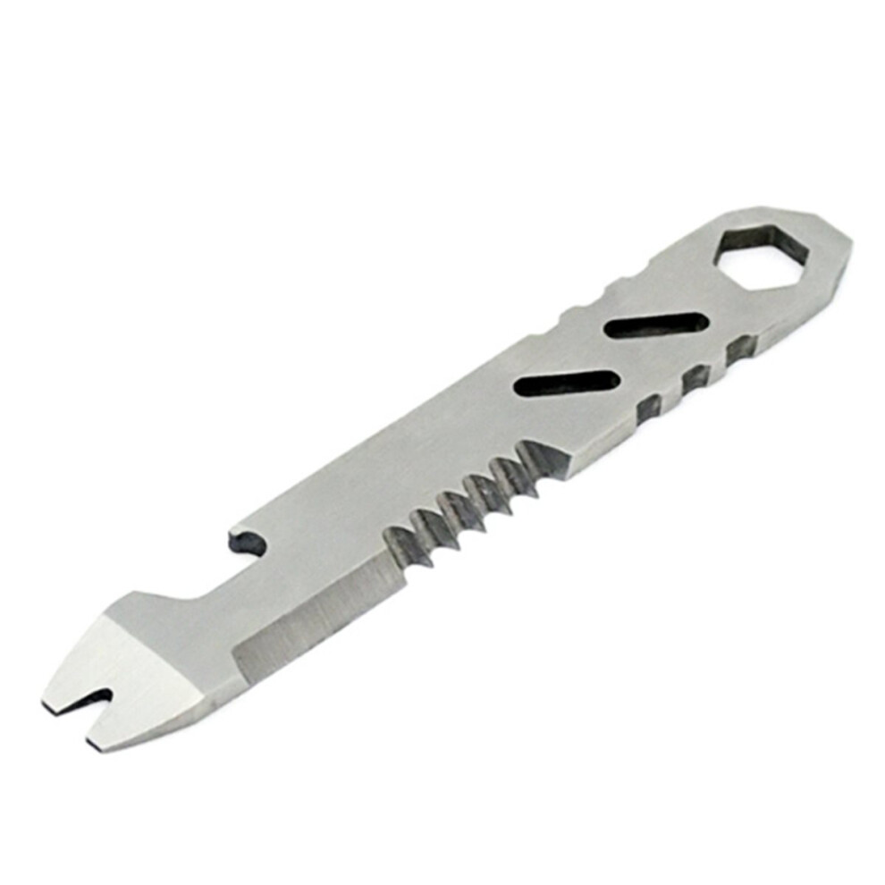 Stainless Steel Multifunctional Pry Bar, Mini Hex Wrench, Bottle Opener, Portable Outdoor Bicycle Repair Tool 4852352397477