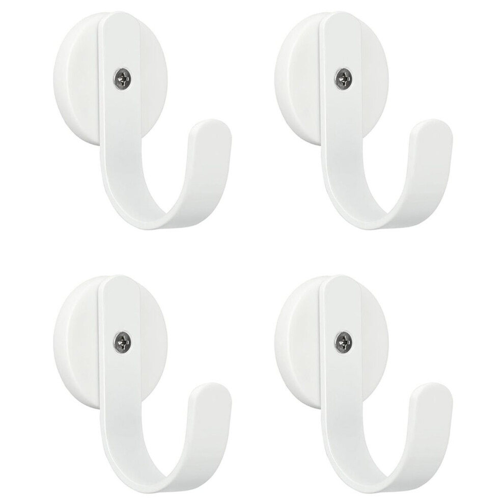White Metal Magnetic Hooks Cruise Hooks Heavy Duty Kitchen Utensil Hanger For Office Garage Shed Gym 4Pcs 4852352301702