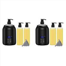 2X Massage Oil Warmer, Electric Massage Oil Digital Heater with Two Oil Bottles, Lotion Heated Dispenser EU Plug