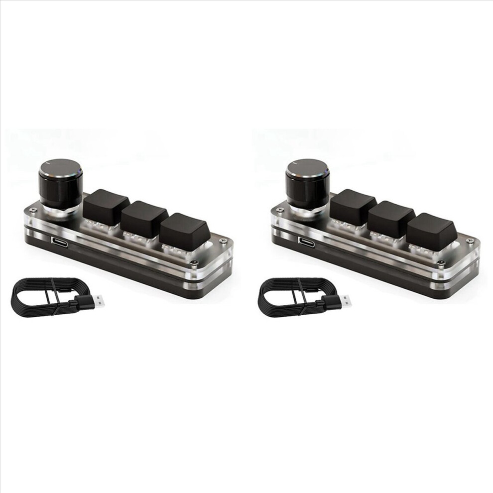 2X Macropad Macro Mechanical Keyboard Rgb Mini Gaming Custom Programming Knob Keypads 3 Keys For Photoshop 4852352326545