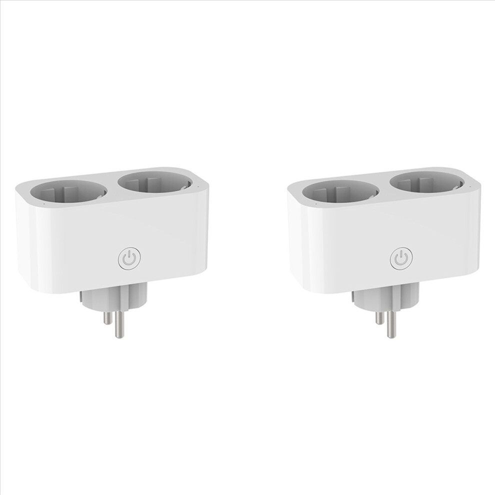 2X Tuya Smart Wifi Dual Plug 16A 2-In-1 Socket Outlet Switch Smart Home Timing App Voice Control Work Cly809 Eu Plug 4852352326682
