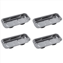4X Sucker Stainless Steel Square Stainless Steel Magnetic Tray Strong Permanent Magnet Bowl 150x65Mm