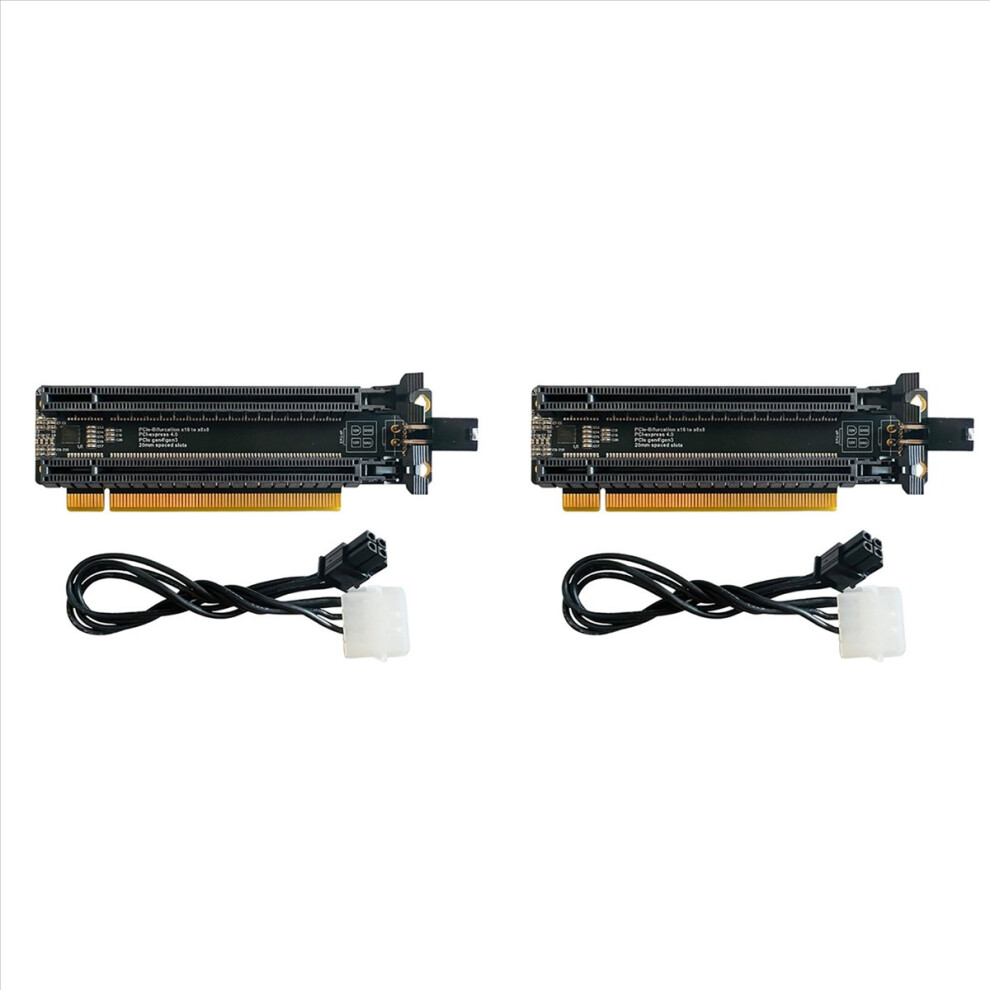 2X Pci-E 4.0 X16 1 To 2 Expansion Card Gen4 Split Card Pcie-Bifurcation X16 To X8x8 With 20Mm Spaced Slots Cpu4p(4 Pin) 4852352327283