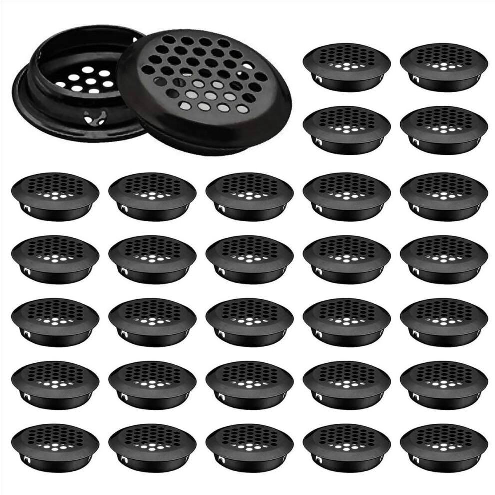 Air Vent Louver, 100Pcs 35Mm Stainless Steel Round Mesh Hole Circular Soffit Vent For Wardrobe Drawer Bookcase Kitchen 4852352324480