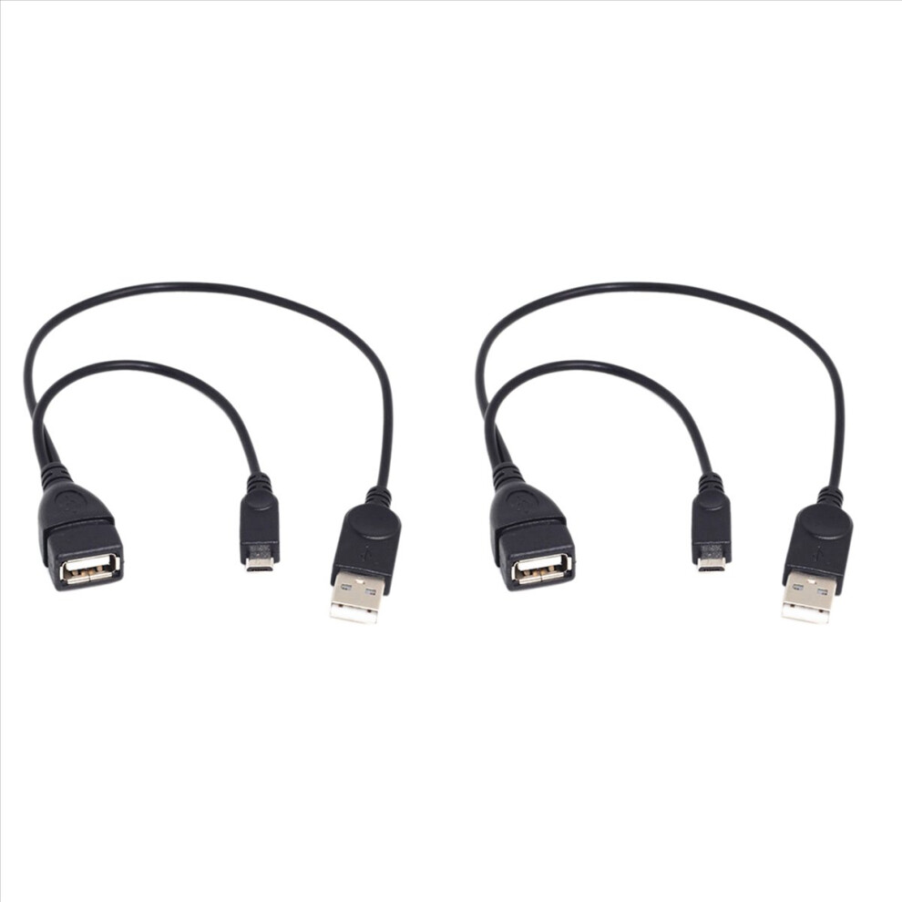 2 Micro-Usb To Usb Female Otg Adapter Cable With Usb Power Interface Suitable For Electronic Devices With Otg 4852352324213