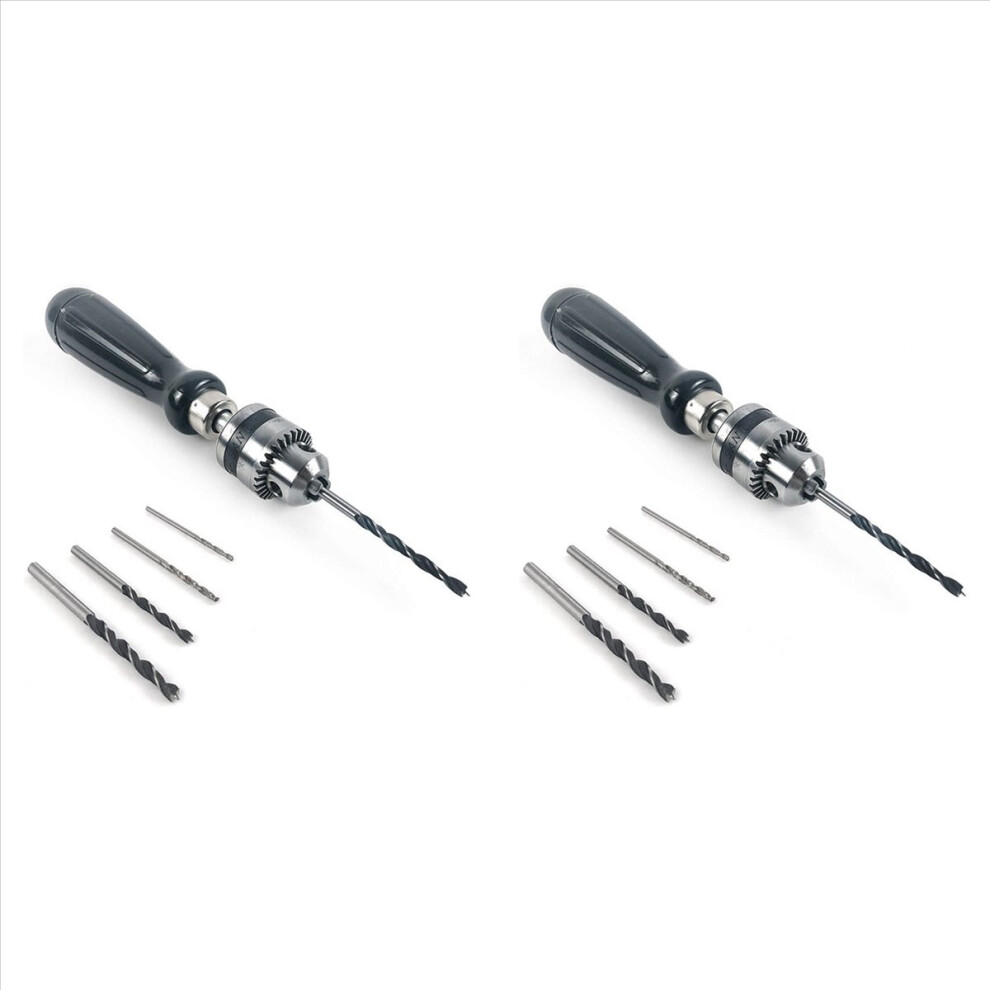 2X Pin Vise Hand Drill Bits, Mini Twist Drill Bits Set, For Woodworking Diy Model Jewelry Walnut Amber 4852352322455