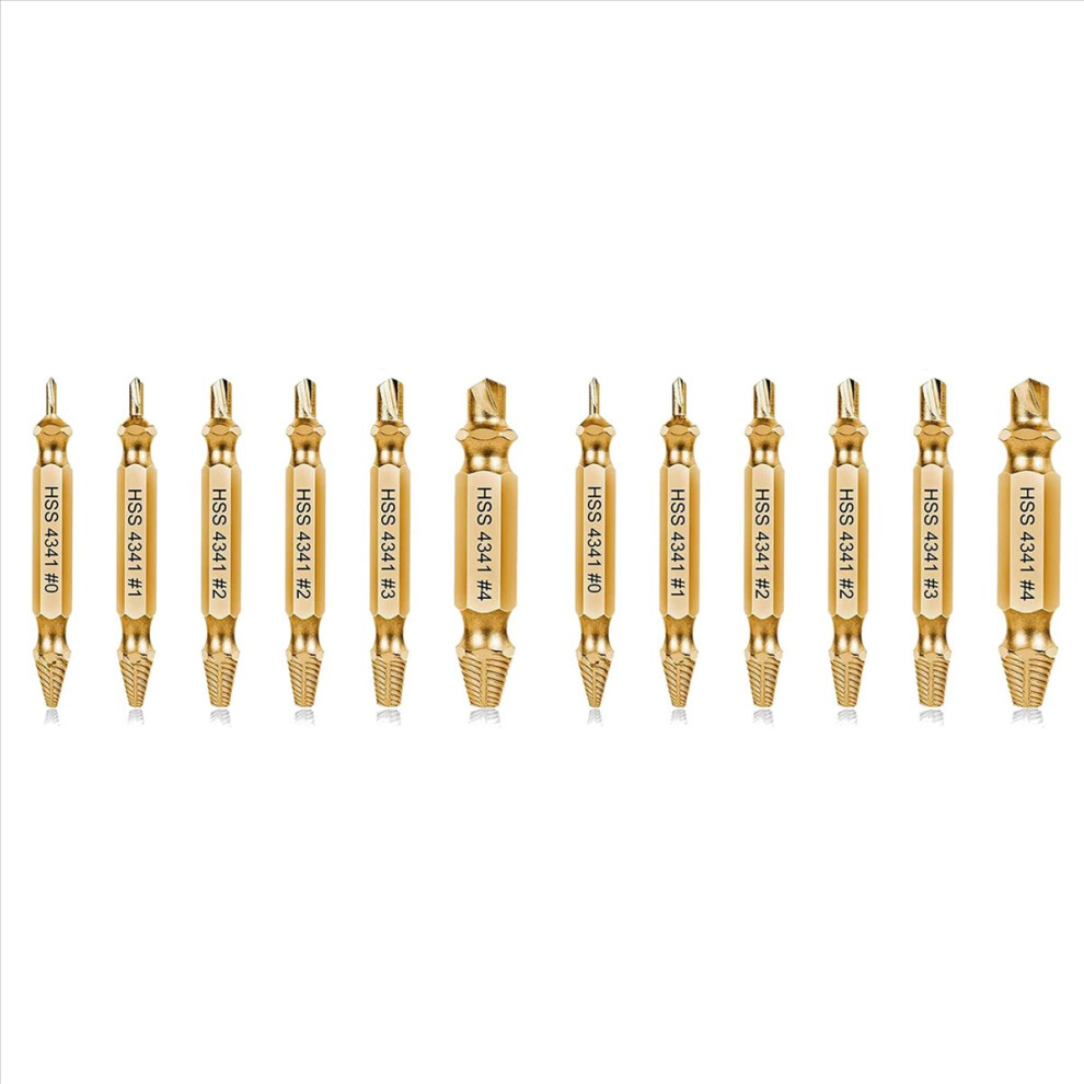 12Pc Damaged Screw Extractor Kit,Stripped Screw Extractor Set For Easily And Quickly Remover Common Sizes Of Broken Tool 4852352333420