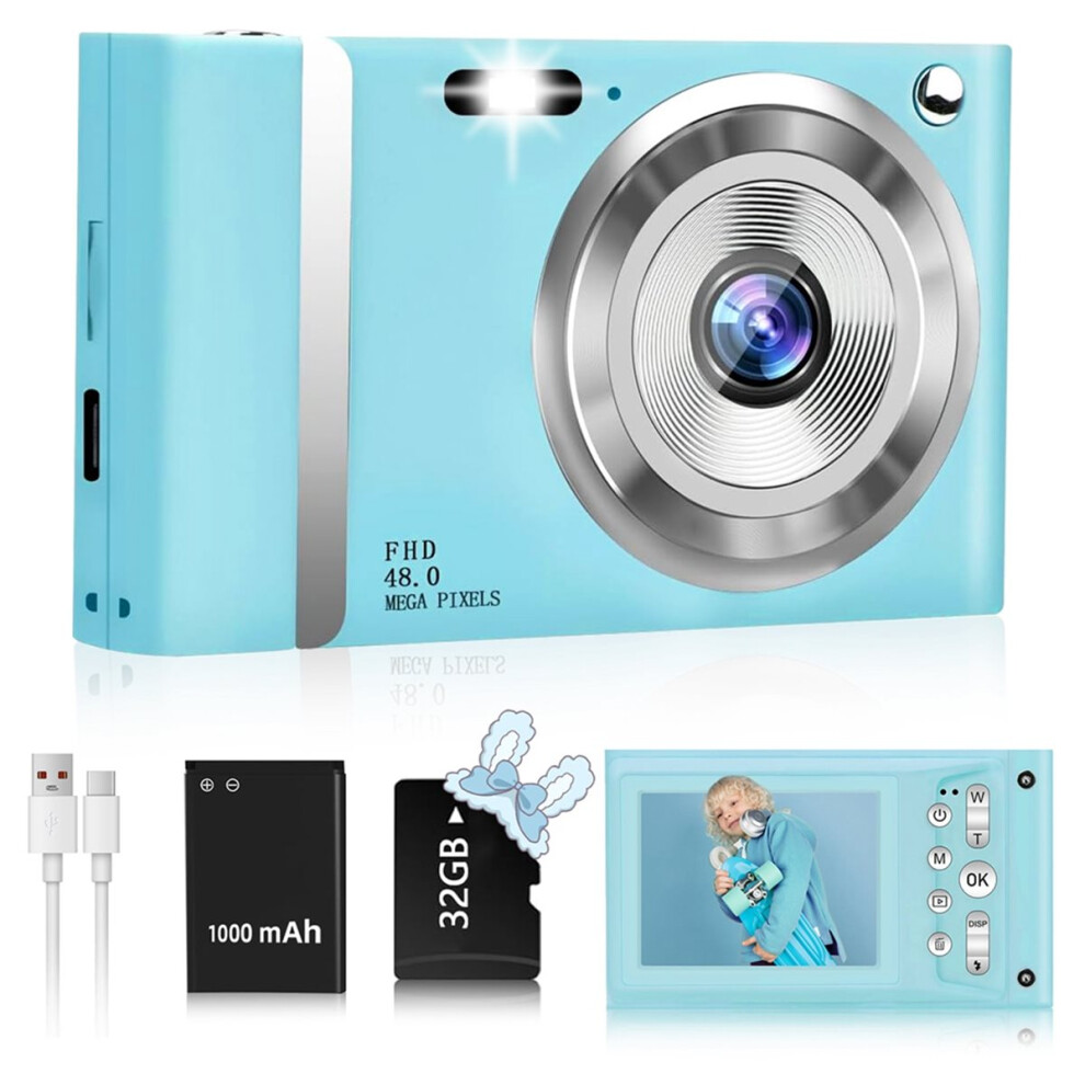 1080P Digital Camera 2.4Inch Inches Autofocus Vlog Compact Camera For Kids Beginner Photography Selfie With 32G Card B 4852352315266
