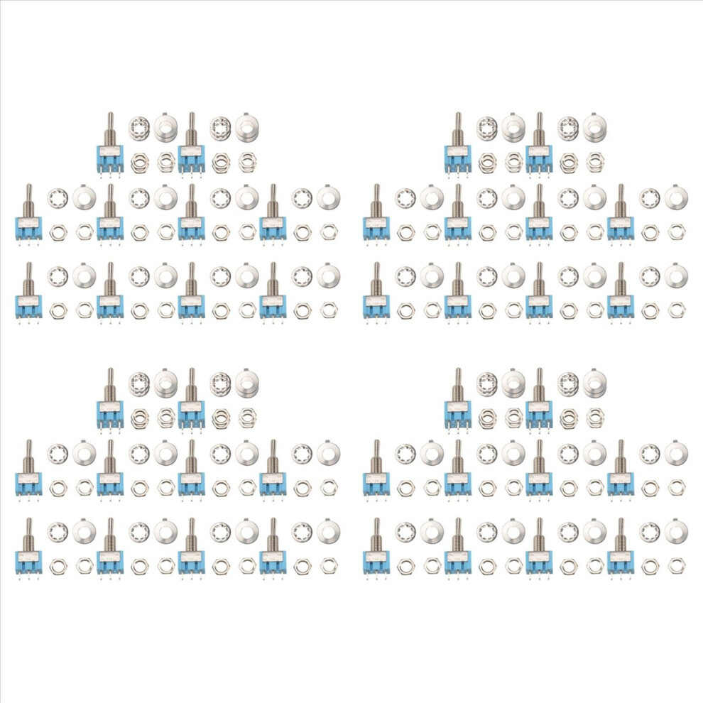 40Pcs Spdt Mini Toggle Switch 3-Pin 2 Position On/On Miniature Toggle Switch 6A 125V Ac Toggle Switch -102 4852352338685