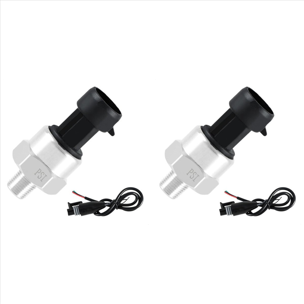 2X 150 Psi Pressure Transducer Sensor With Connector Harness,1/8In Npt Thread Stainless Steel Pressure Transmitter 4852352331327