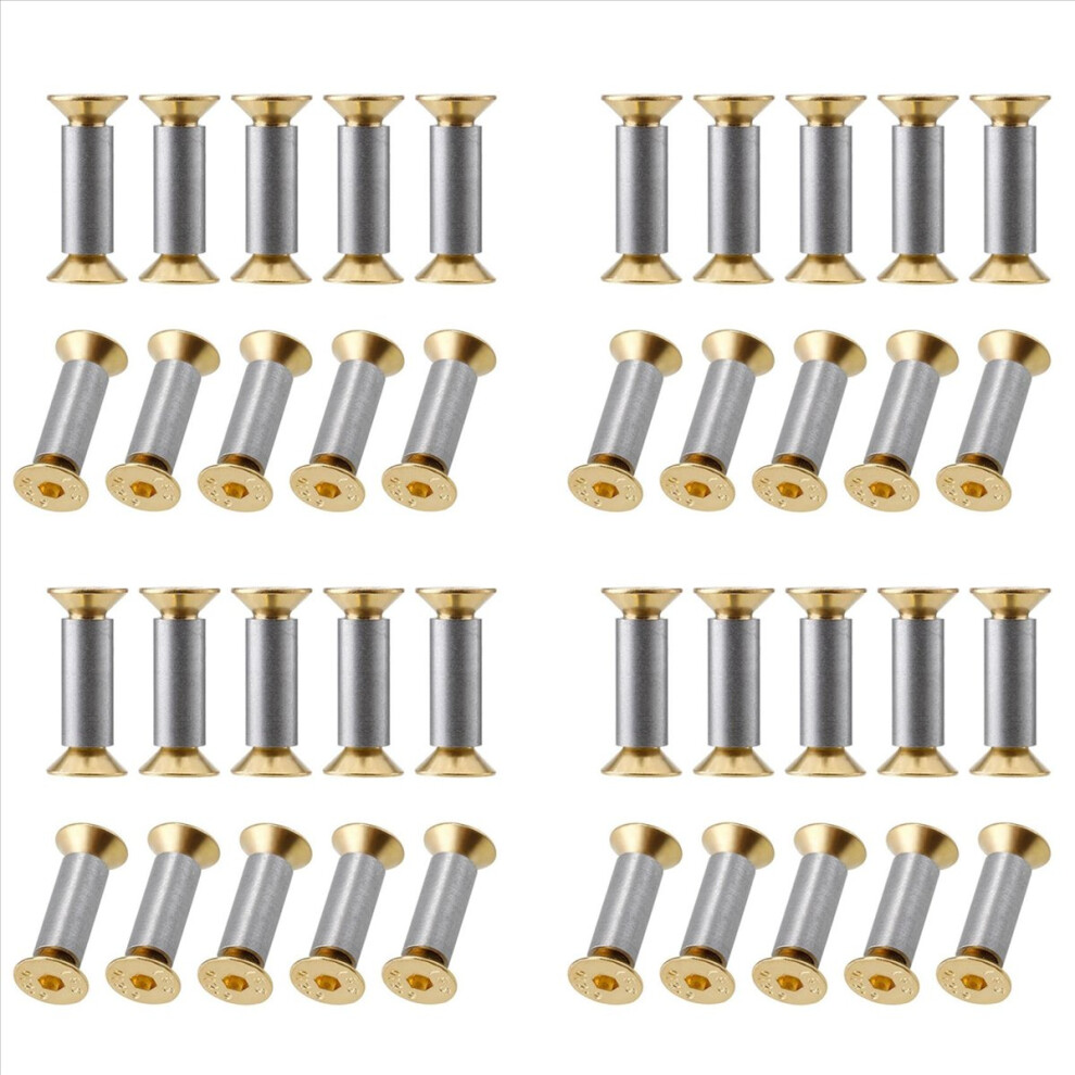 40 Packs Knife Handle Screws Rivets Bolts Fasteners, Gold Hex Flat Head Screws, Knives Maker Screws-image-OPC-PN7N7TW-NEW