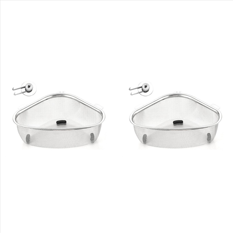 2X Triangle Sink Drain Basket Kitchen Triangle Filter Basket Fruit And Vegetable Storage Drain Rack Basket B 4852352341036