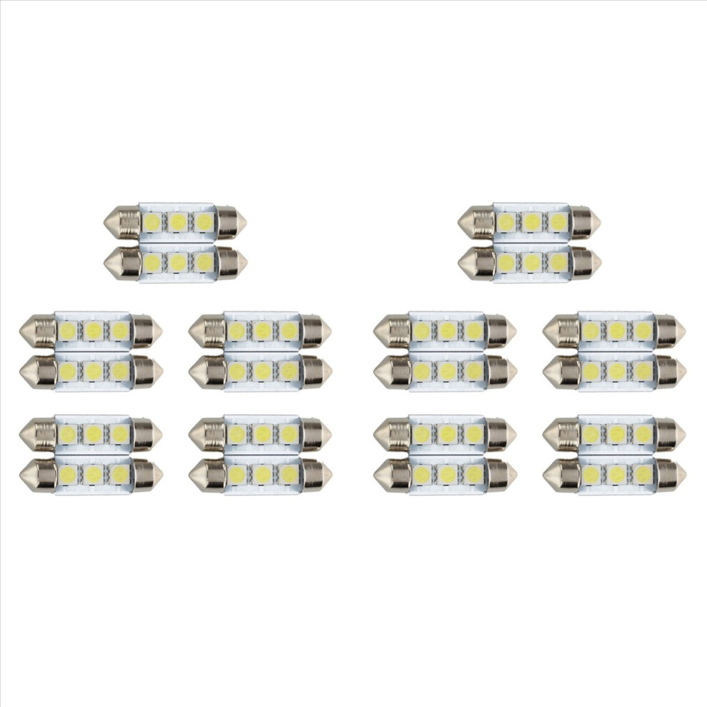 20X C5w 3 Led Smd 5050 36Mm Xenon Bulb Plate Festoons Dome Ceiling Lamp Car White/Light 4852352346178
