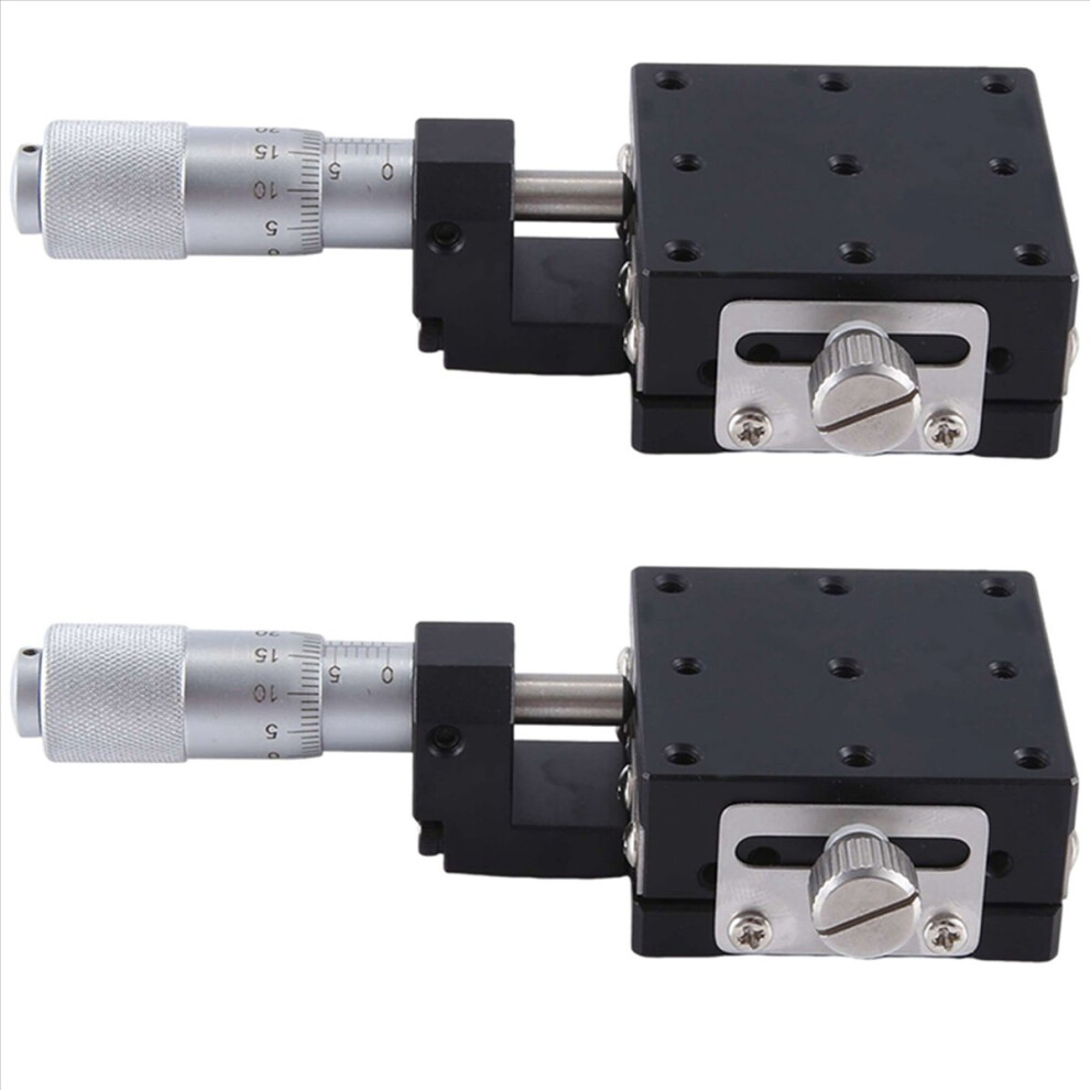 2X X 40X40mm Knob Micrometer Sliding Stage Guide Rail Type Platform Manual Displacement Sliding Table(Lgx40-C) 4853796317786