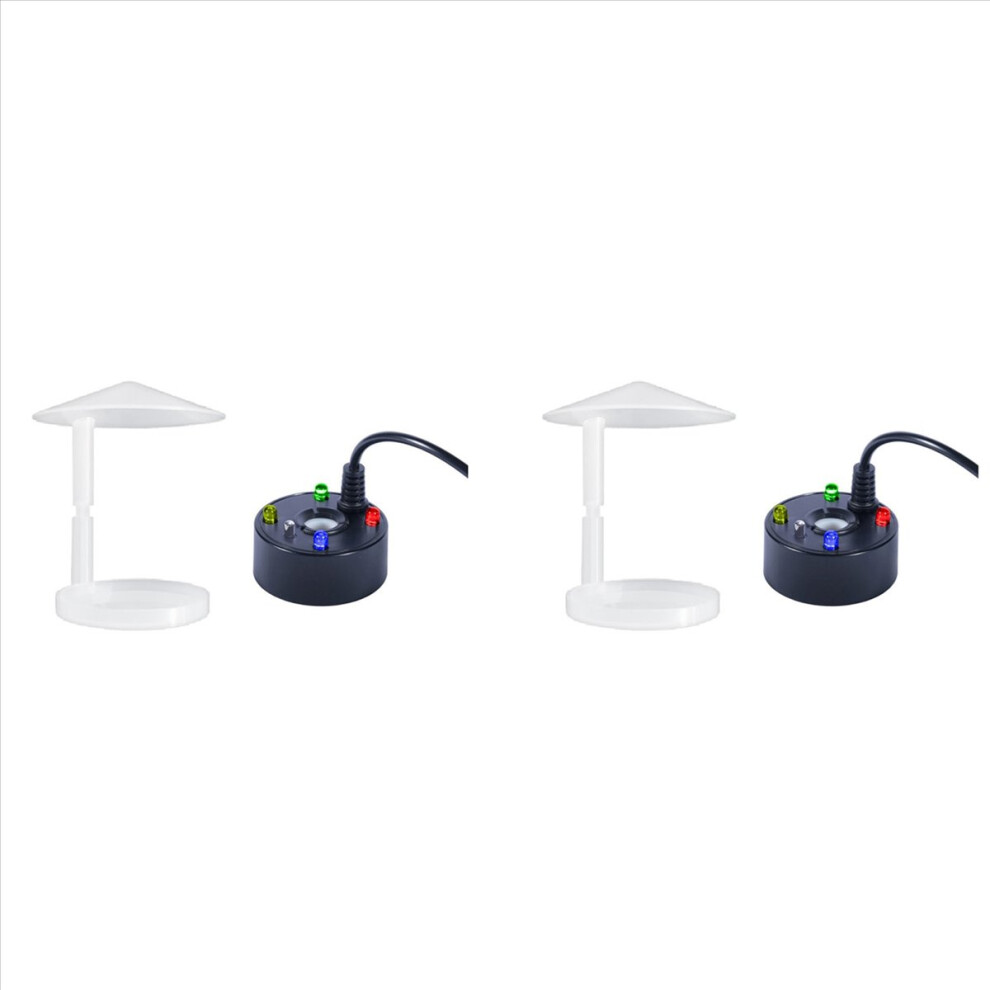 2X USB 4 LED Ultrasonic Mist Maker with Splash Guard, Indoor Fountain Water Feature Reptile Fogger Air Humidifier