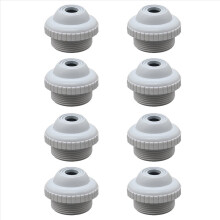 8X Swimming Pool Spa Return Jet Fitting Massage Nozzle Inlet Outlet Bath Tub Nozzle with Adjustable Jet Eyeball