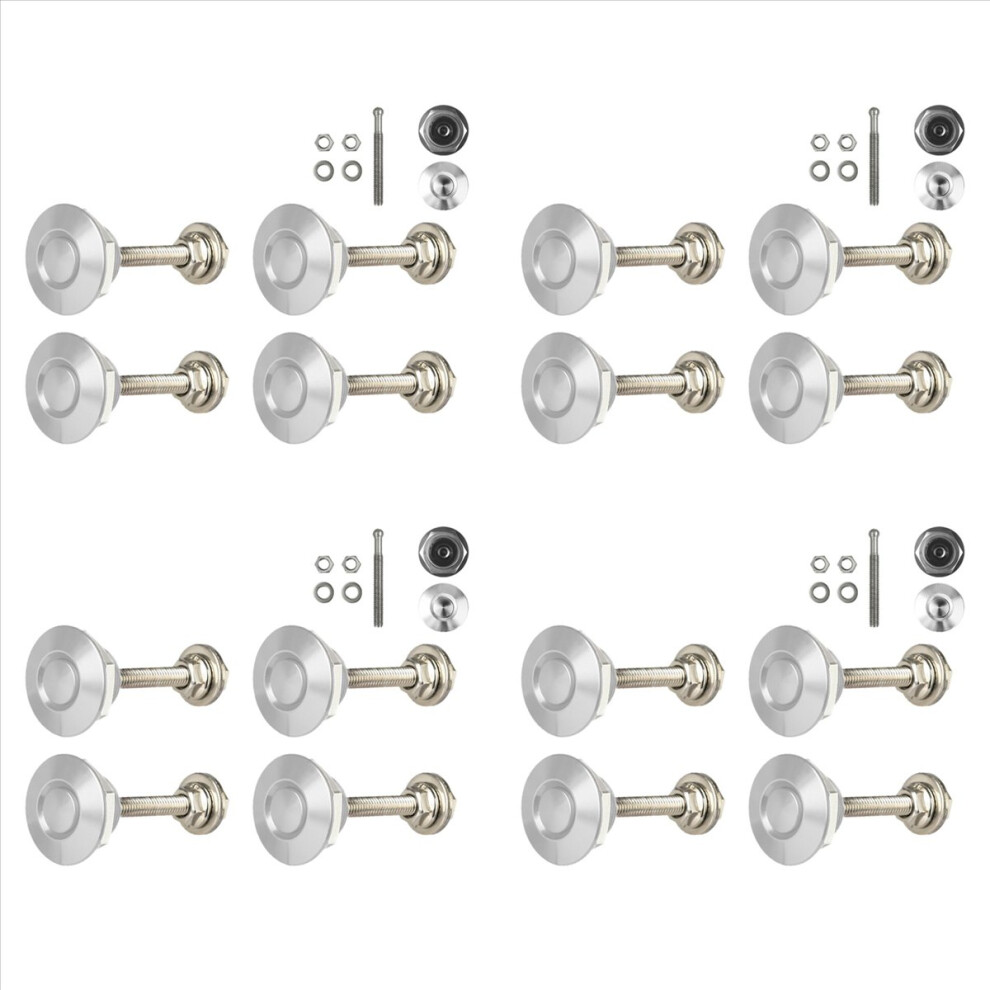 16X Quick Release Push Hood Latch Button Car Pin Bonnet Lock Bumper Clip Latches Silver 4852352325005