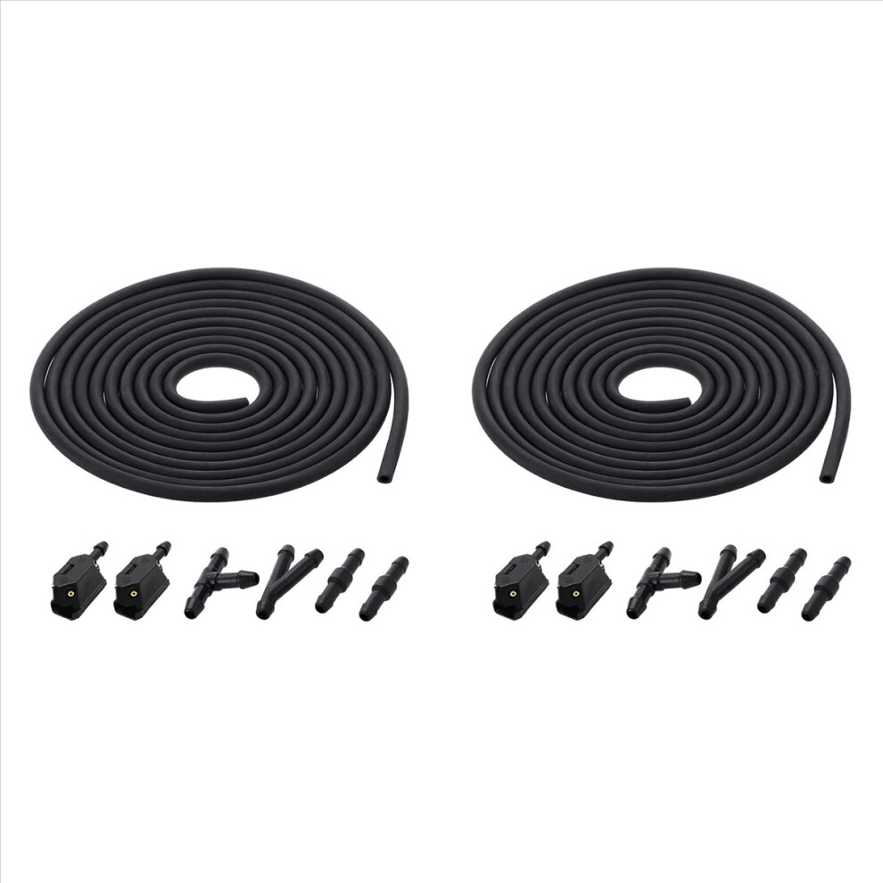 14Pcs Front Windscreen Wiper Arm Washer Nozzle Jet 4 Way Check Valve 2M Tube Pipe Hose T Y Connector Straight 4852352333086