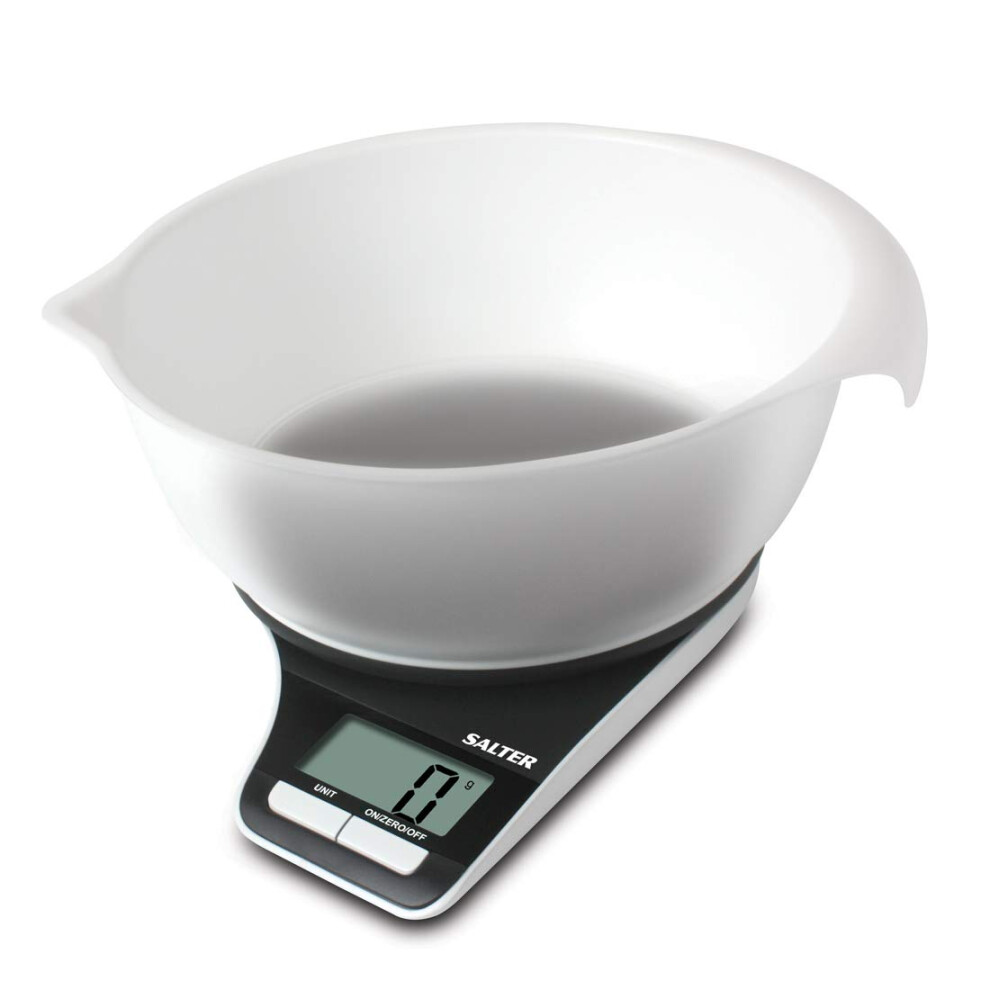 Salter Measuring Jug Digital Kitchen Scales, Electronic Food Weighing, 1.25L Easy Pour Cooking Scale Home Appliance, Add & Weigh Multiple Ingredients,